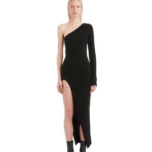 SOLDDD Rick owens 2021 GETHSEMANE Black Ziggy Knit Midi-Dress